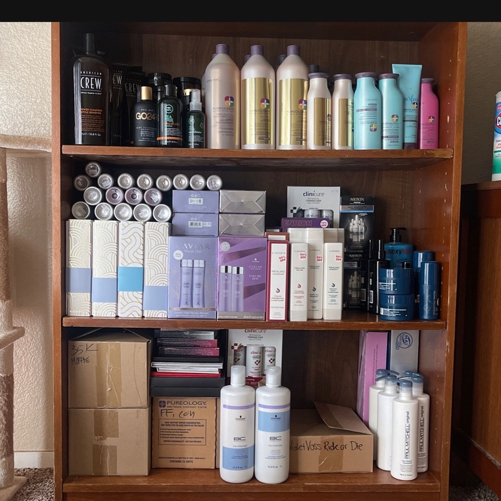 Pureology Hair Shampoo/Conditioner Sets. Eyeshadow Pallets. Men Crew Products.